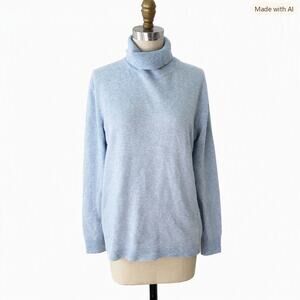 Malo Cashmere Turtleneck knit Sweater Blue Size Large
